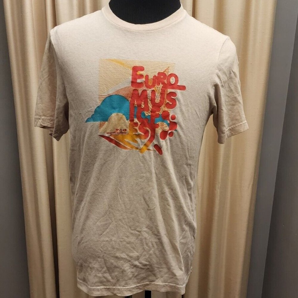 EURO MUSIC FESTIVAL Old Navy T-shirt Beige 100% Cotton Size Small